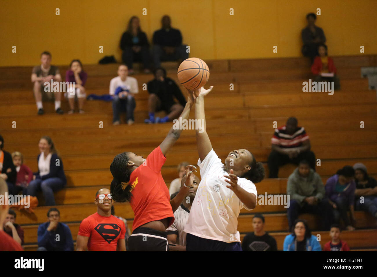 The Lejeune Clippers and Lejeune Lakers faceoff in the student game in the Lejeune March