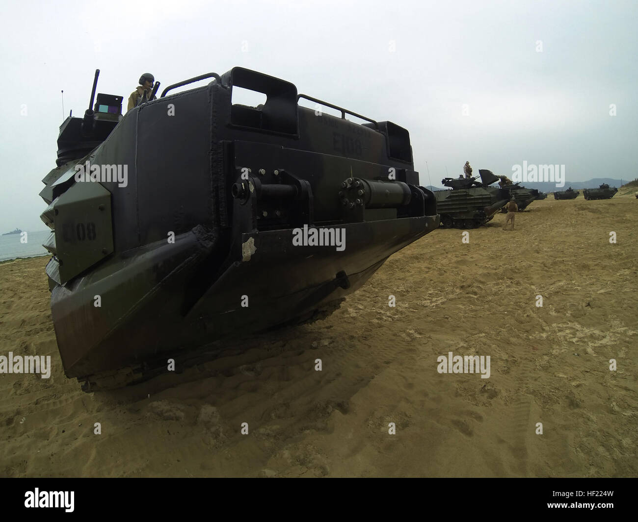 DCIM101GOPRO Marines storm beach during SSang Yong 14 140329-M-SV731-160 Stock Photo