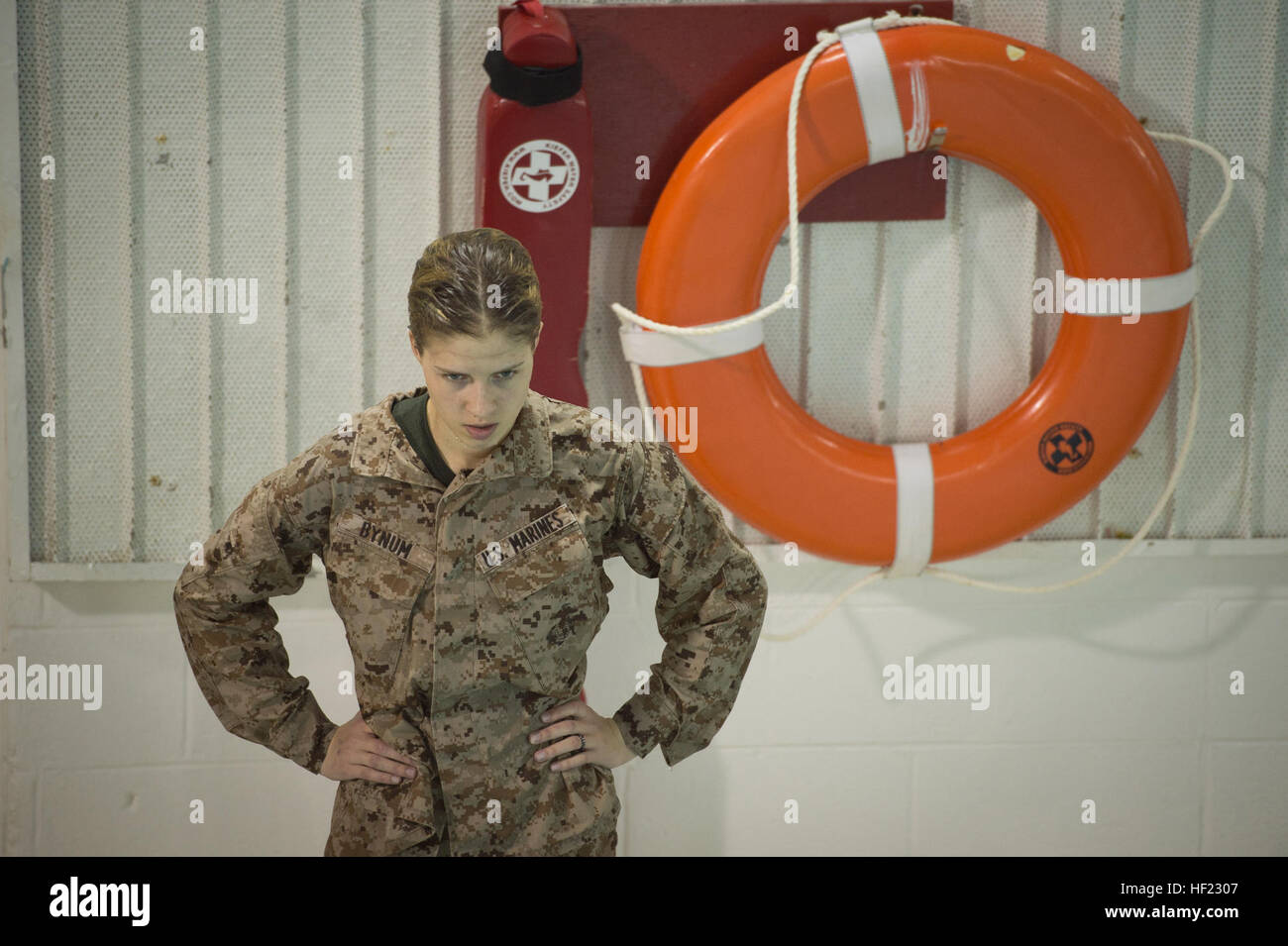 Cpl. Kathryn Bynum with Marine Corps Base Quantico Combat Camera, takes