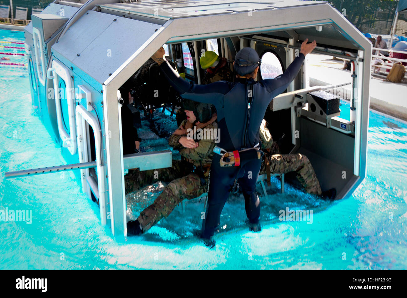 Members of the 129th Rescue Wing conduct shallow water egress training ...