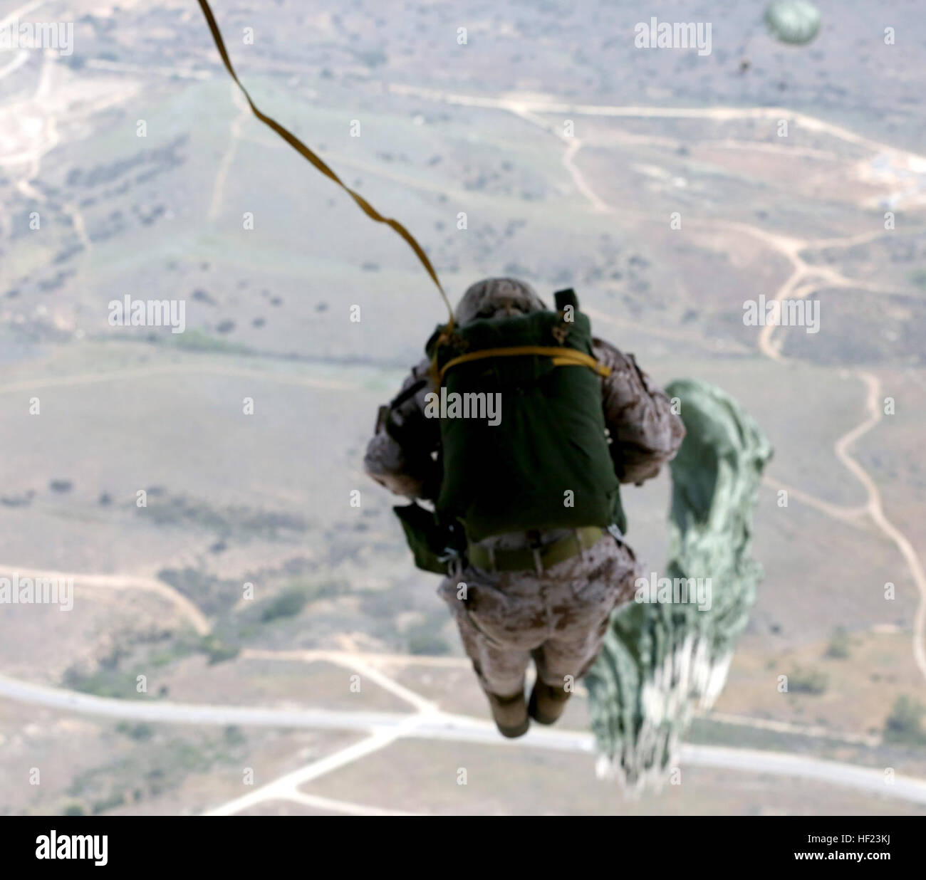 Marines participating in 1st Radio Reconnaissance Platoon’s staticline