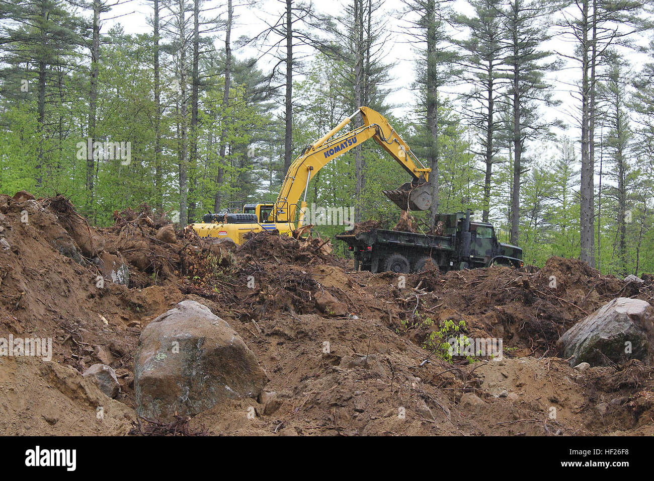 Heavy equipment operators from the 6th Engineer Support Battalion