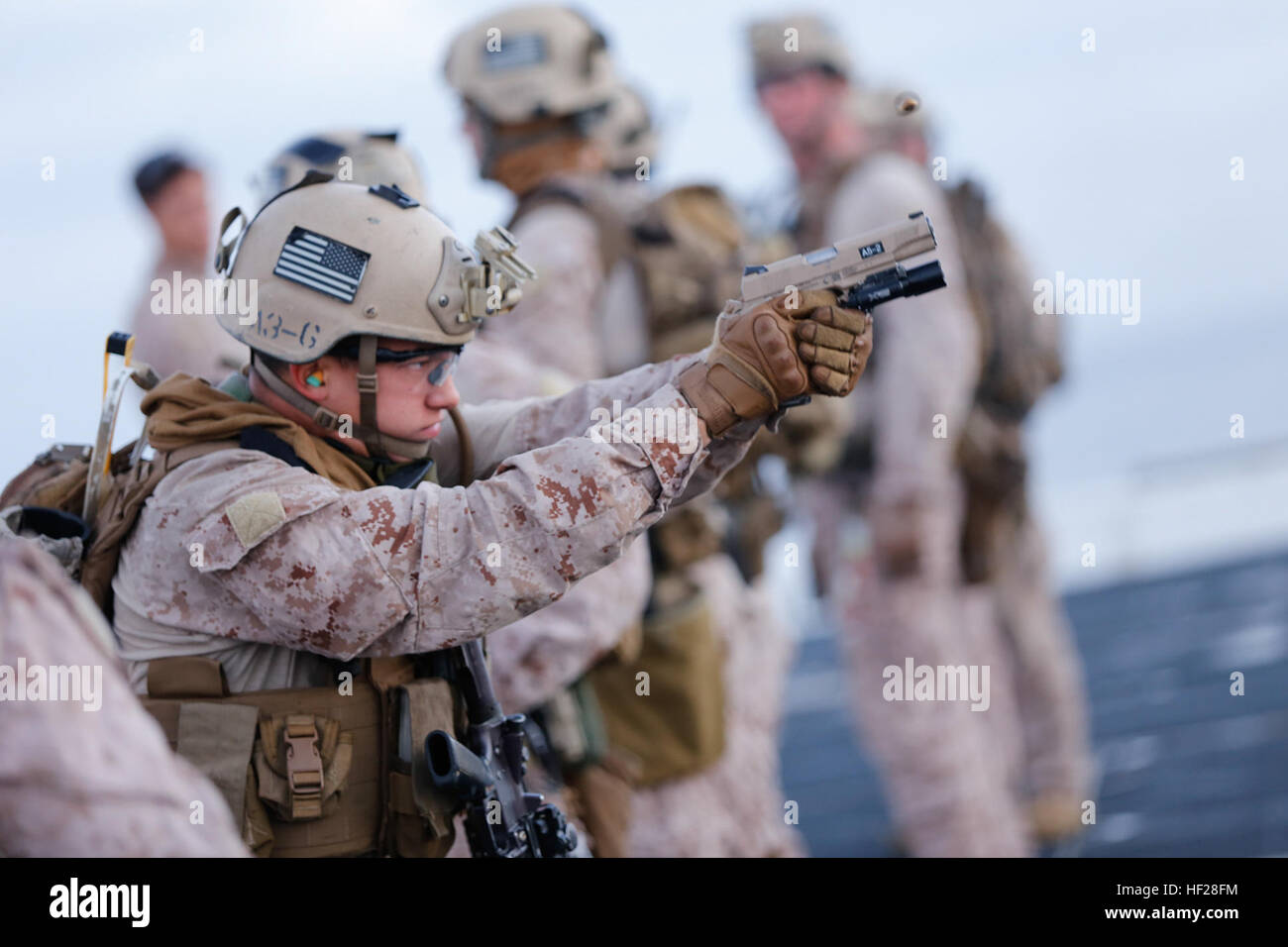 A Force Recon Marine from 11th MEU trains with a Close Quarters