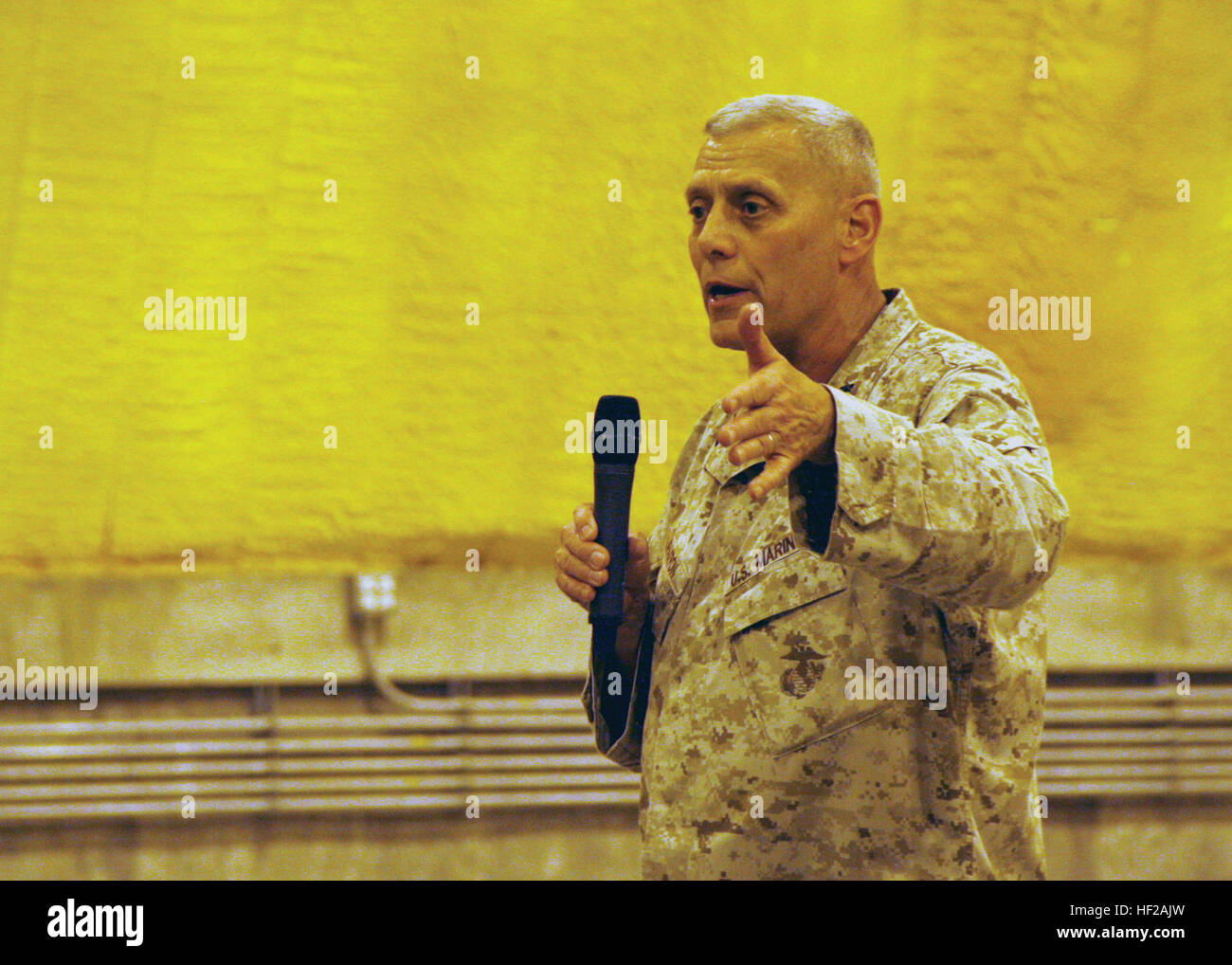The Assistant Commandant of the Marine Corps addresses Marines and ...