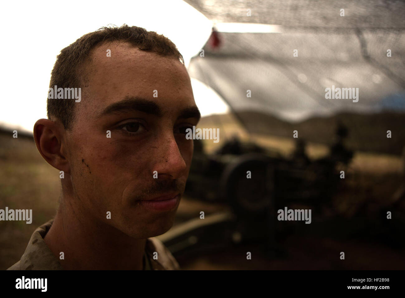 U.S. Marine Corps Lance Cpl. Vincent Casada, a field artillery fire controlman, with Charlie