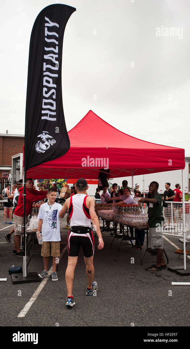 Contestant utilize the hospitality tent following the completion of the