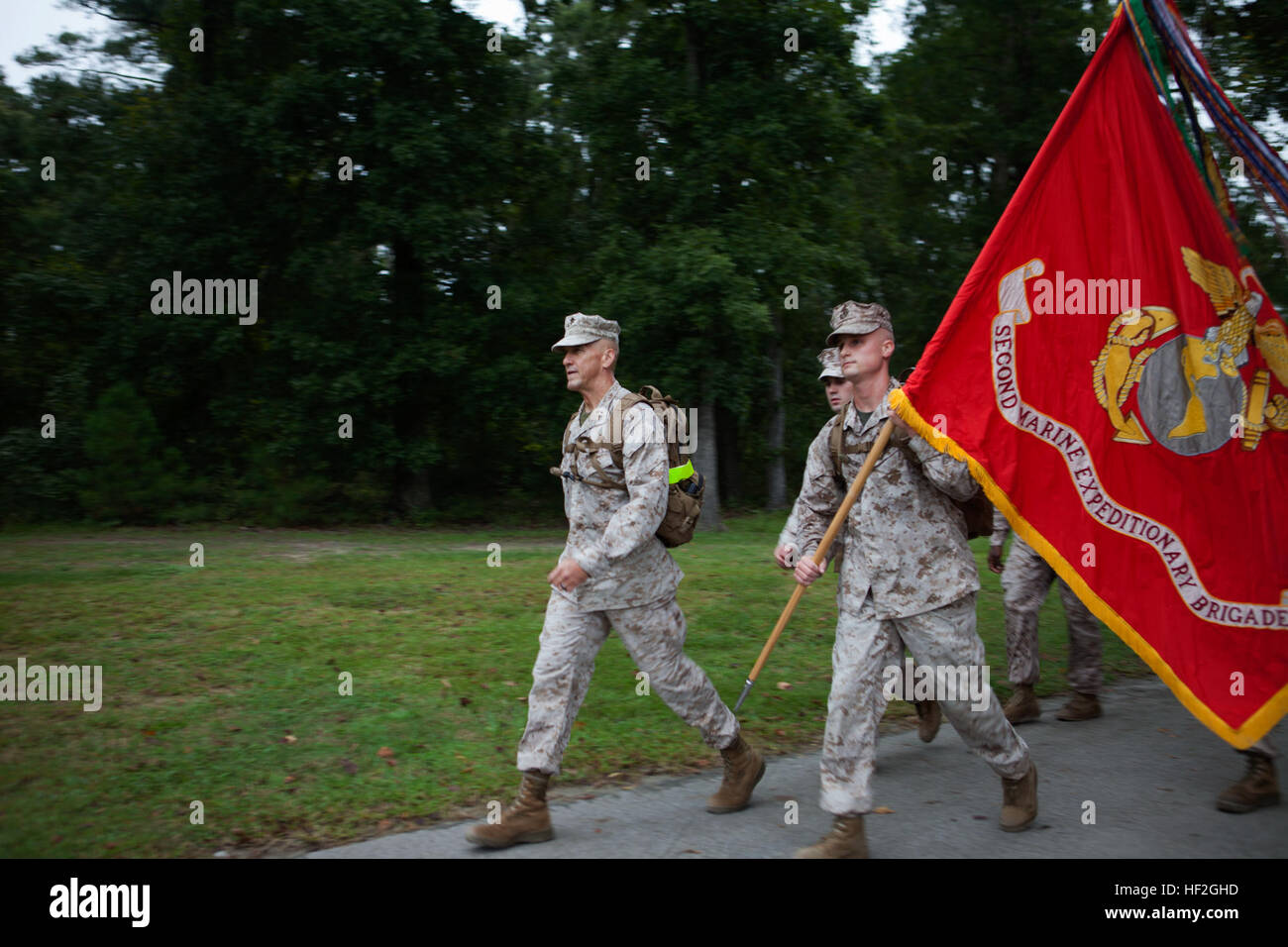 Marines with II Marine Expeditionary Force hike to maintain force