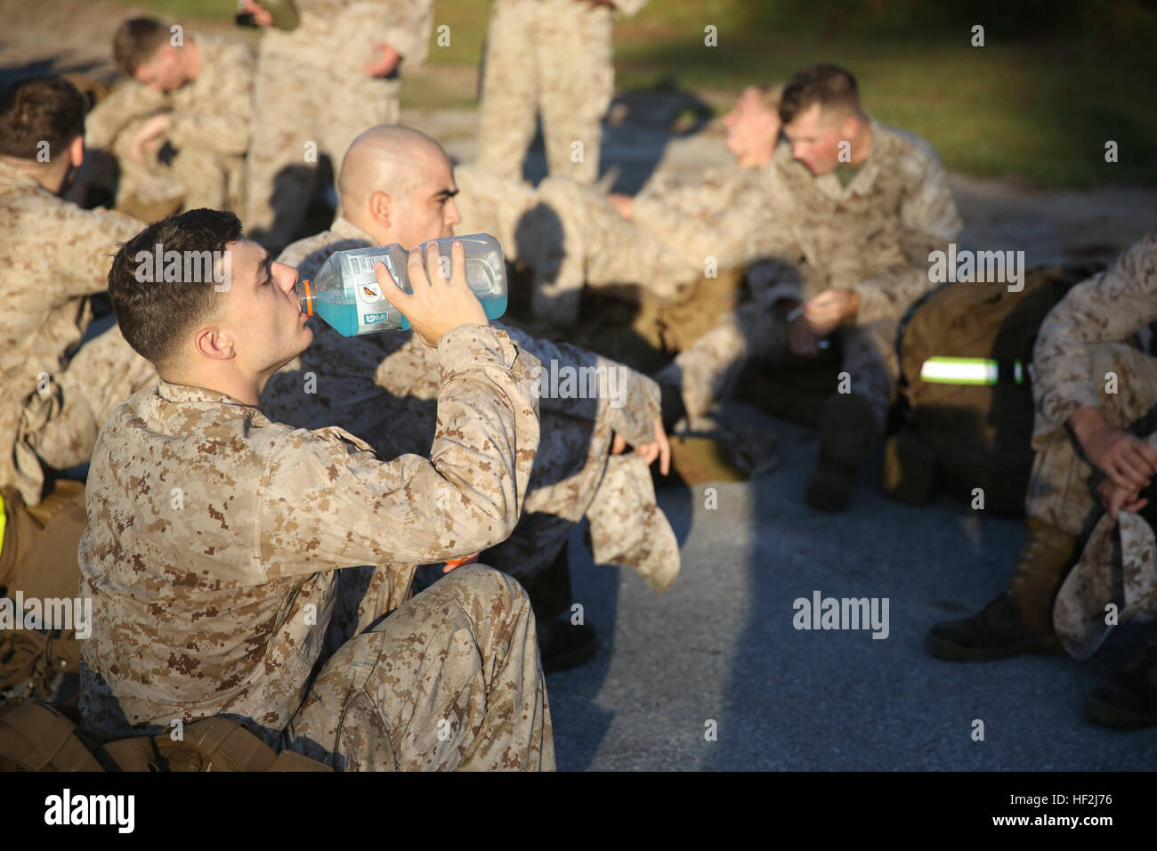 Marines from Combat Logistics Battalion 2, 2nd MLG, II MEF rest during ...