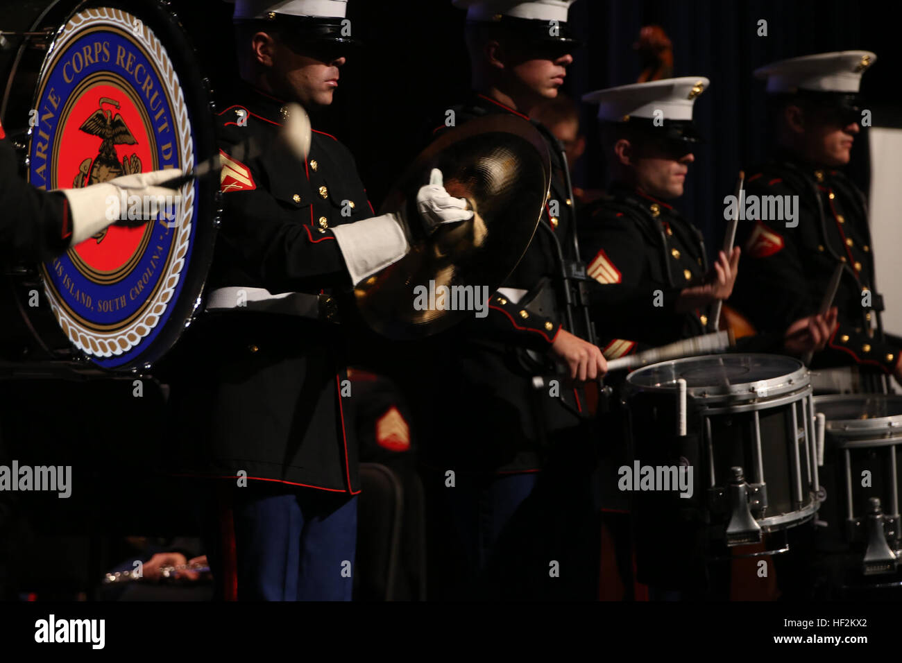 U.S. Marines with the Parris Island Marine Band, Headquarters Company