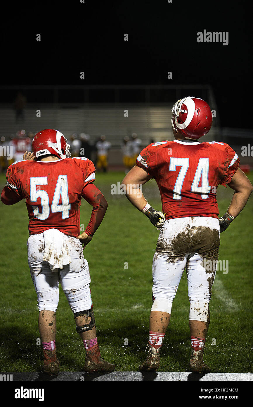 Shane Lemieux (right), a offensive tackle for the West Valley High
