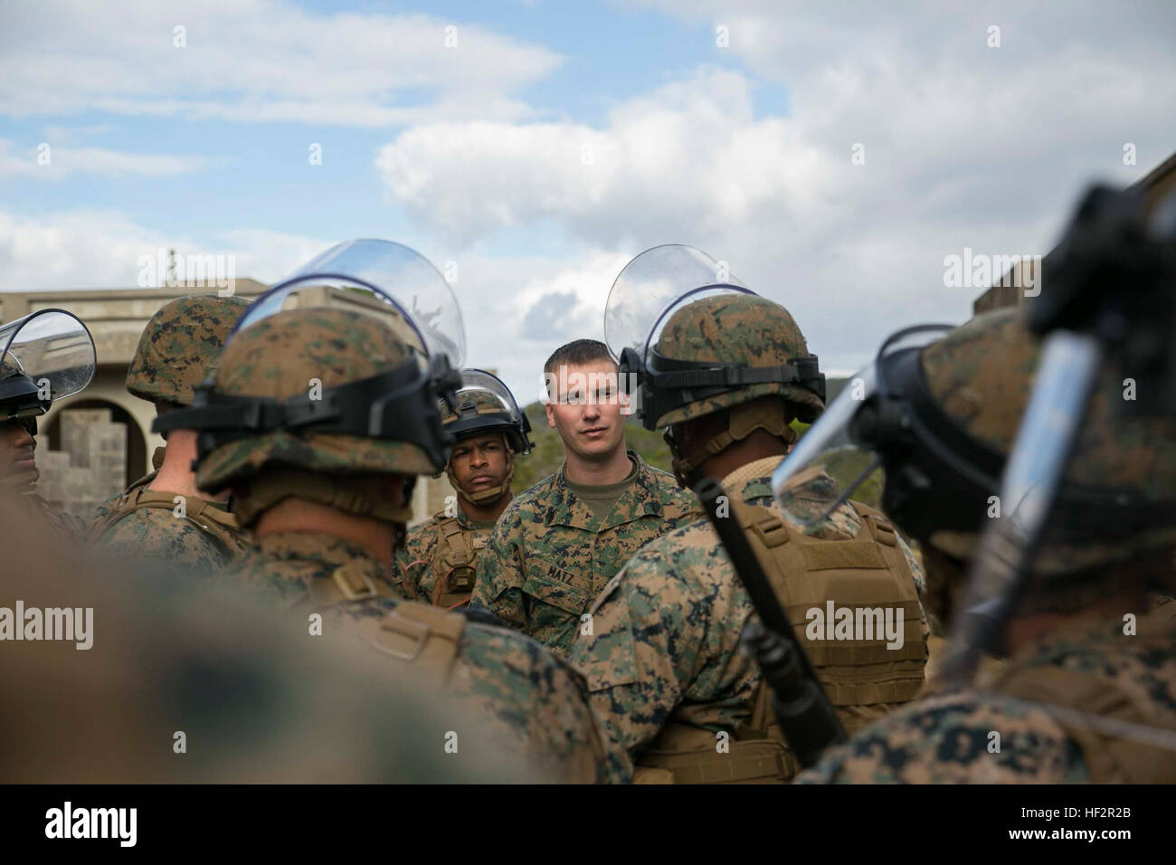 Marines conduct riot control training at the Central Training Area ...