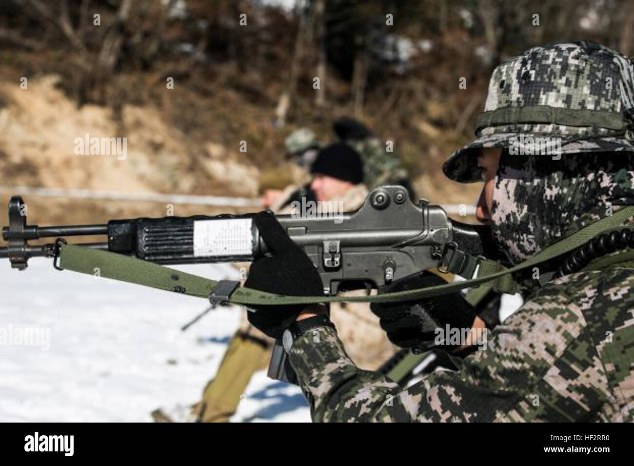 U.S. and Republic of Korea Marines practice firing while maneuvering ...