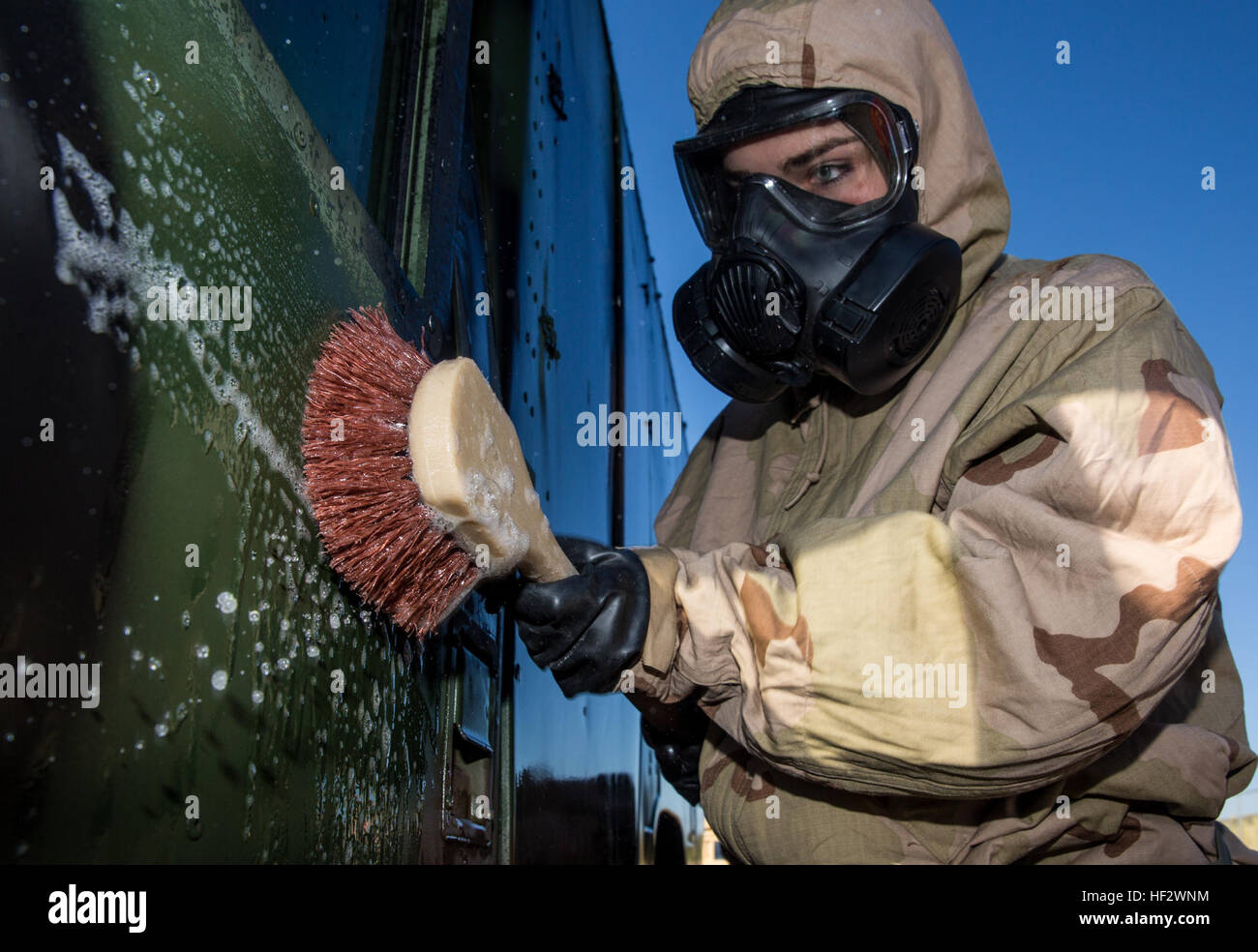 U.S. Marine Cpl. Jordan FruehlingThomas conducts detailed equipment