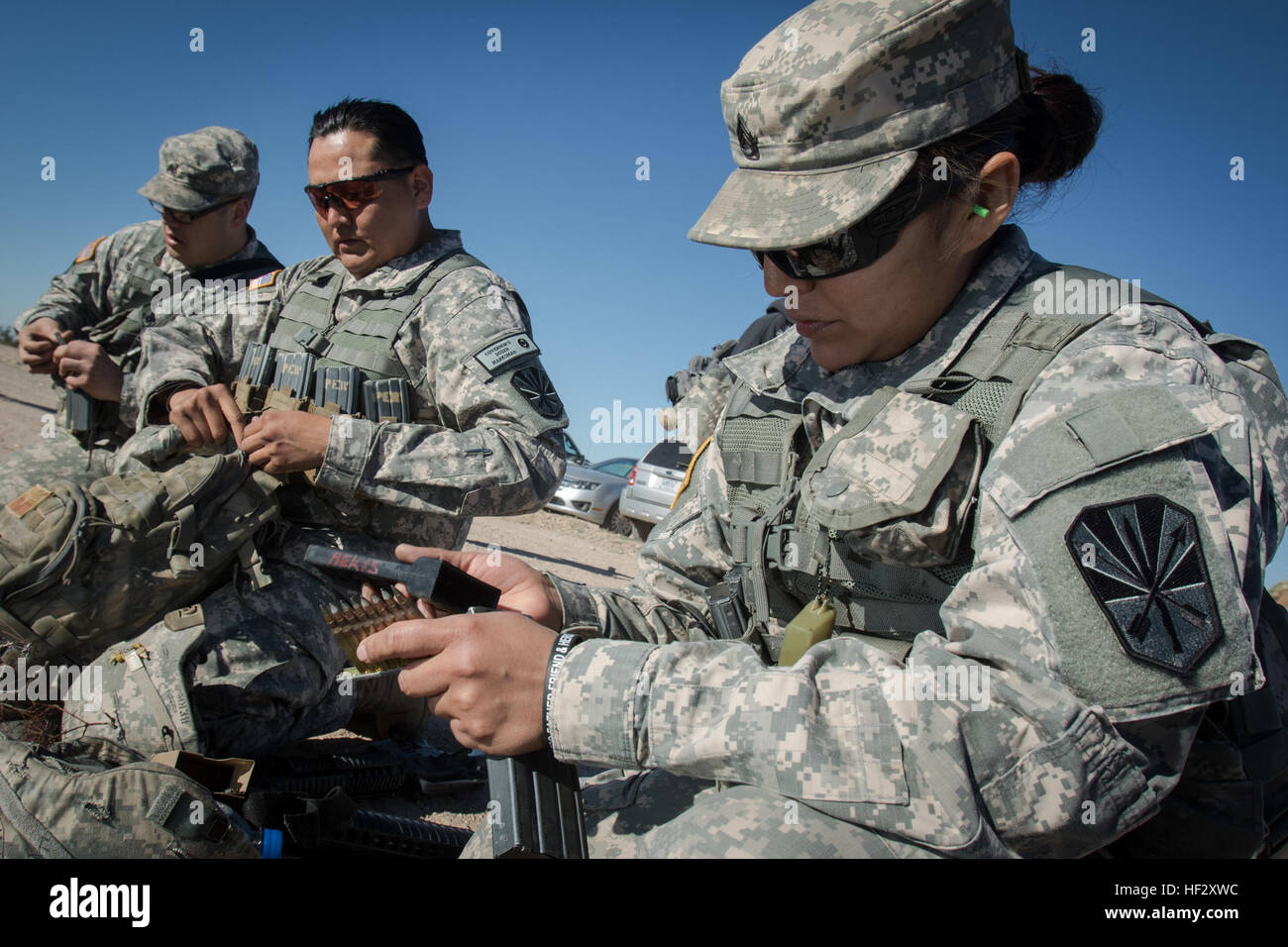 A squad leader from the 1404th Transportation Company, Arizona Army ...