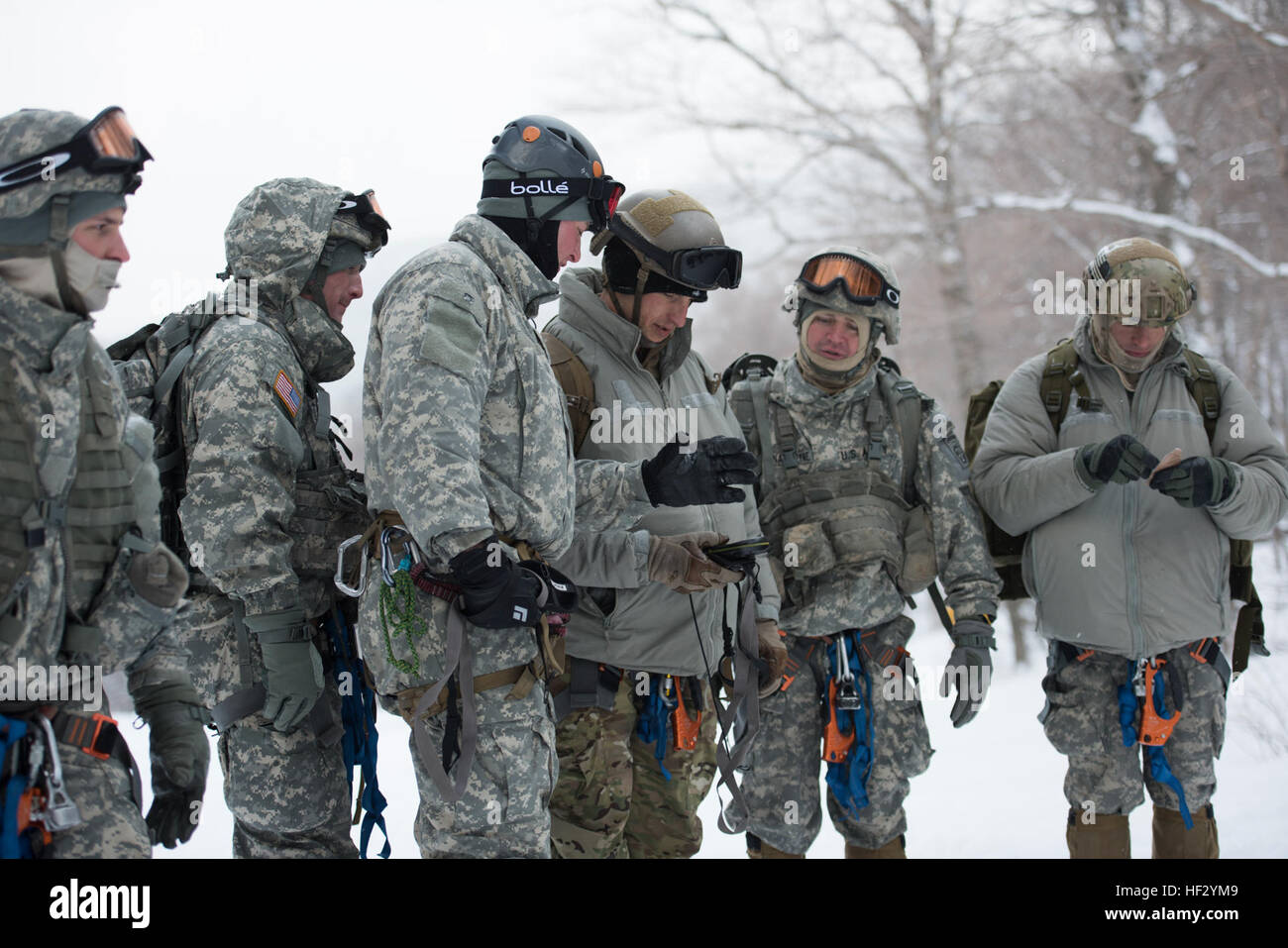 Soldiers attending the U.S. Army Mountain Warfare School in Jericho, Vt