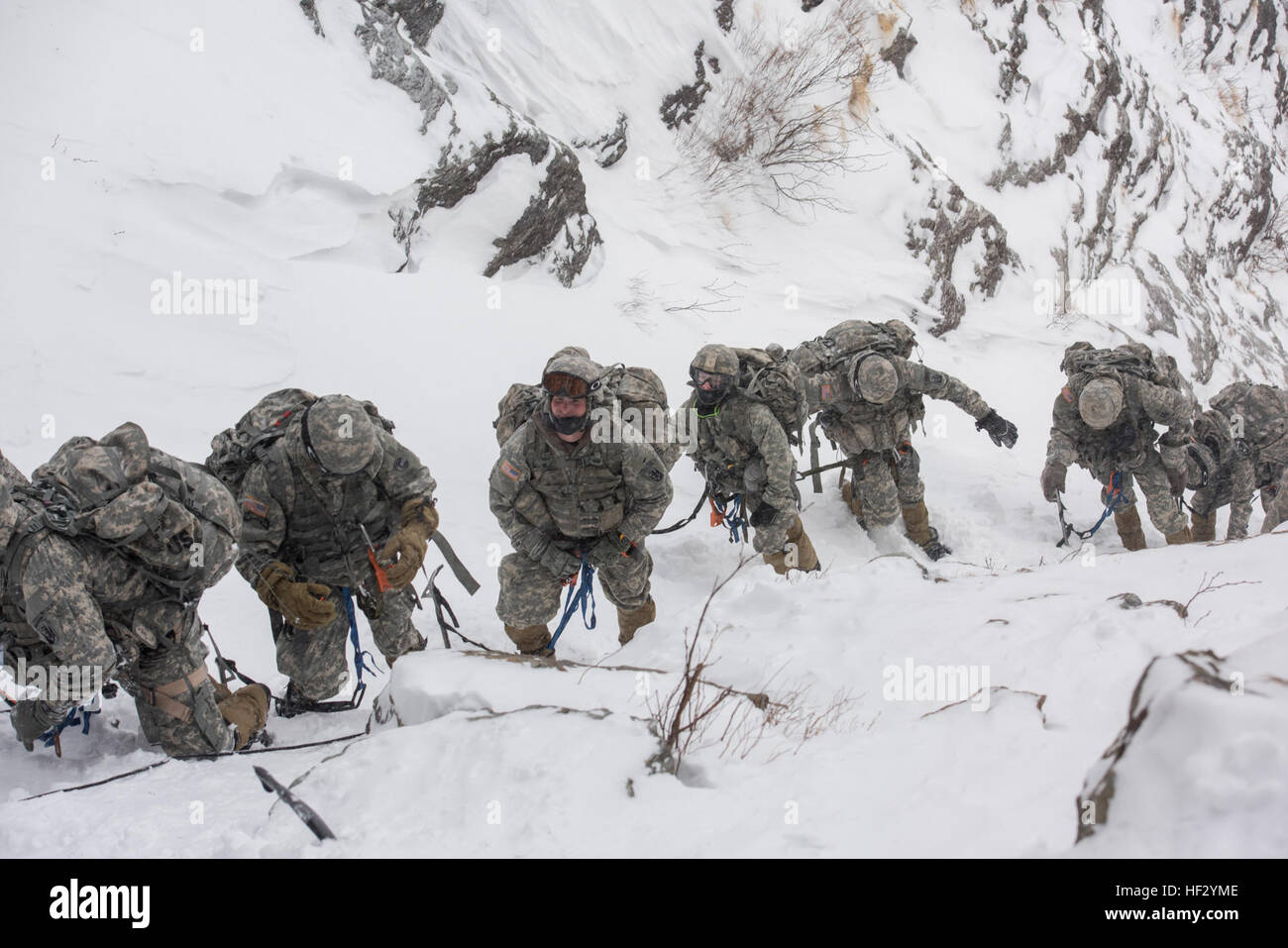 Soldiers attending the U.S. Army Mountain Warfare School in Jericho, Vt