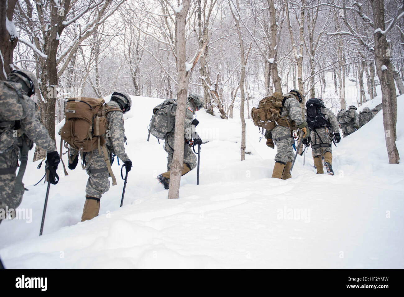 Soldiers attending the U.S. Army Mountain Warfare School in Jericho, Vt