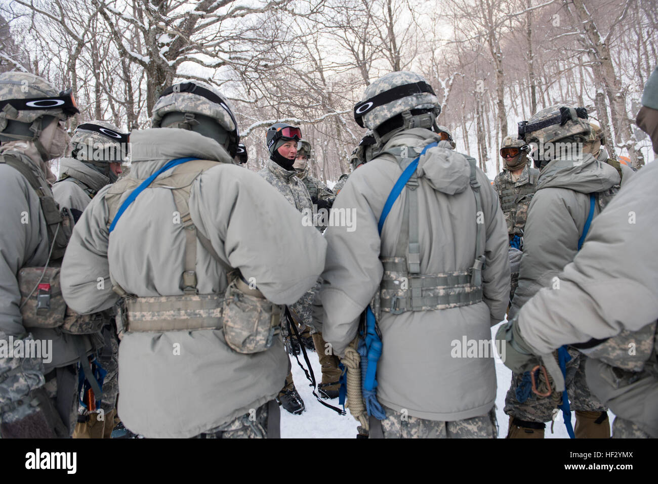 Soldiers attending the U.S. Army Mountain Warfare School in Jericho, Vt