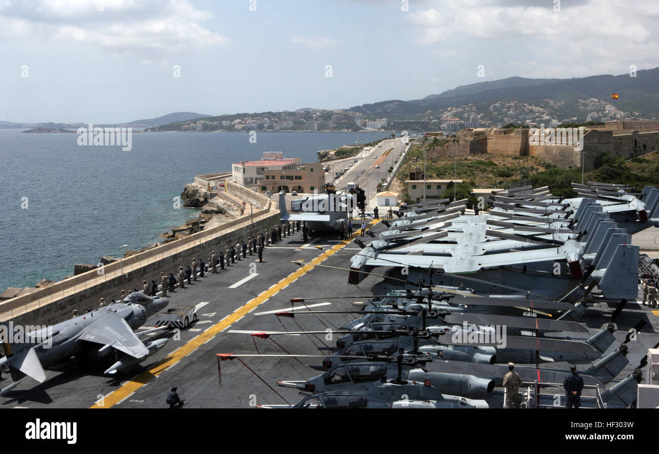 Marines from the 22nd Marine Expeditionary Unit and sailors aboard the ...