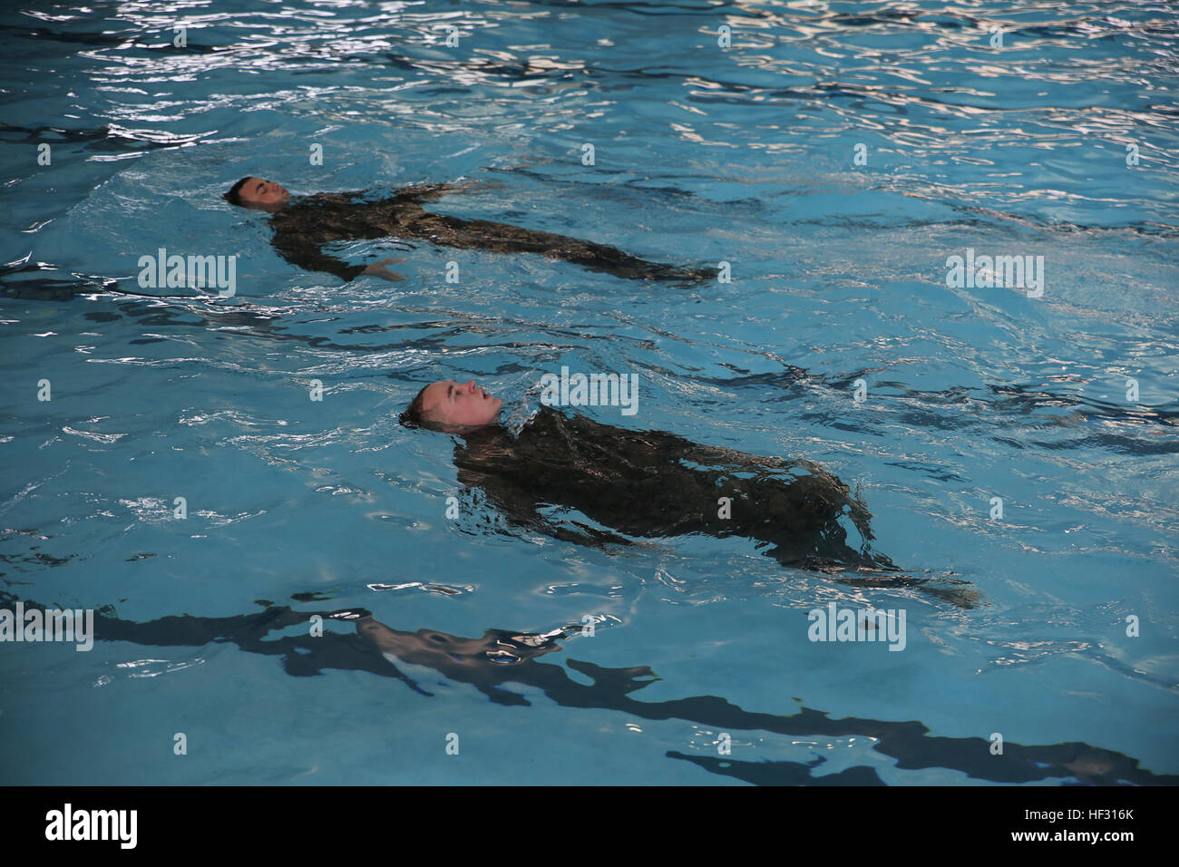 Marines with 8th Communication Battalion utilize the approved swimming