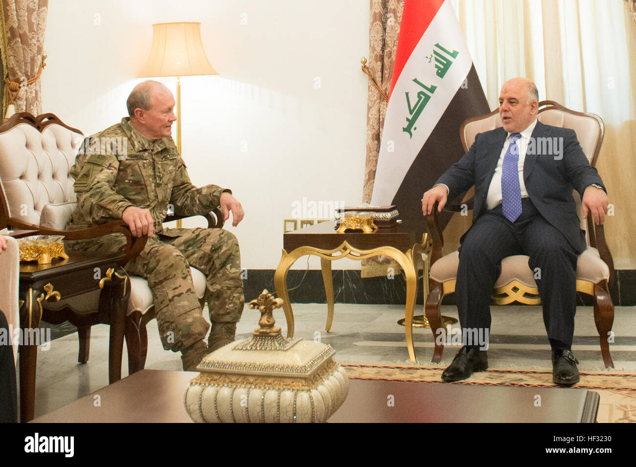 Prime Minister of Iraq Haider al-Abadi and Chairman of the Joint Chiefs ...