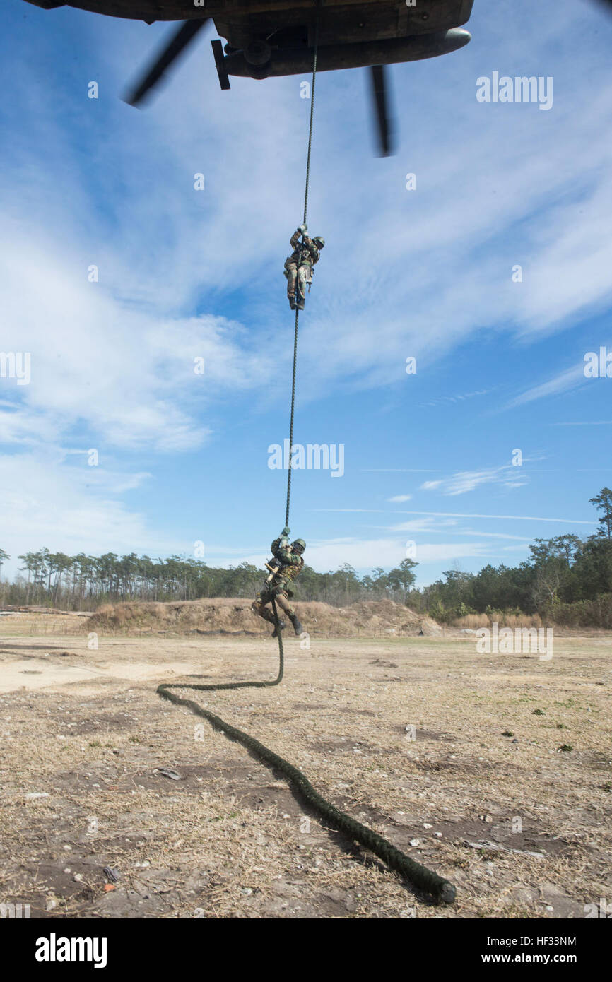 Korps Mariniers, assigned to the Netherland Marine Corps, fast rope ...