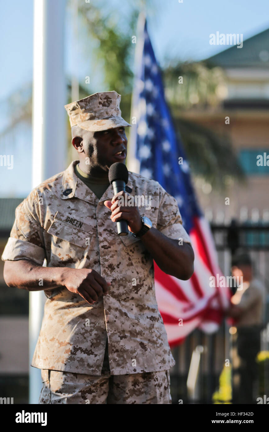 Ron Green First Command Sgt. Maj. of the Marine Corps Ronald L. Green speaks to Marines and ...