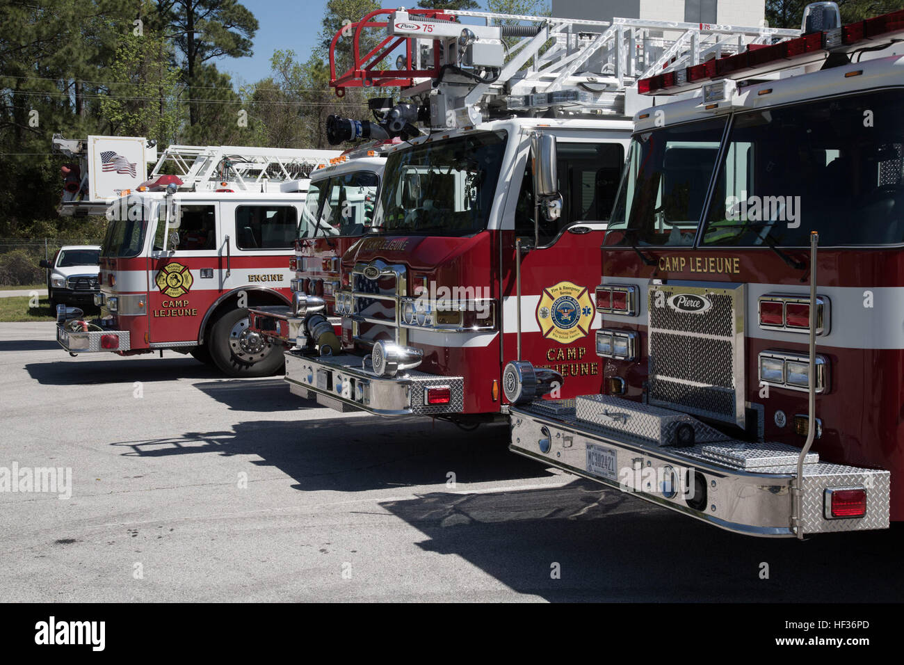 Camp Lejeune Fire and Emergency Services Division vehicles are