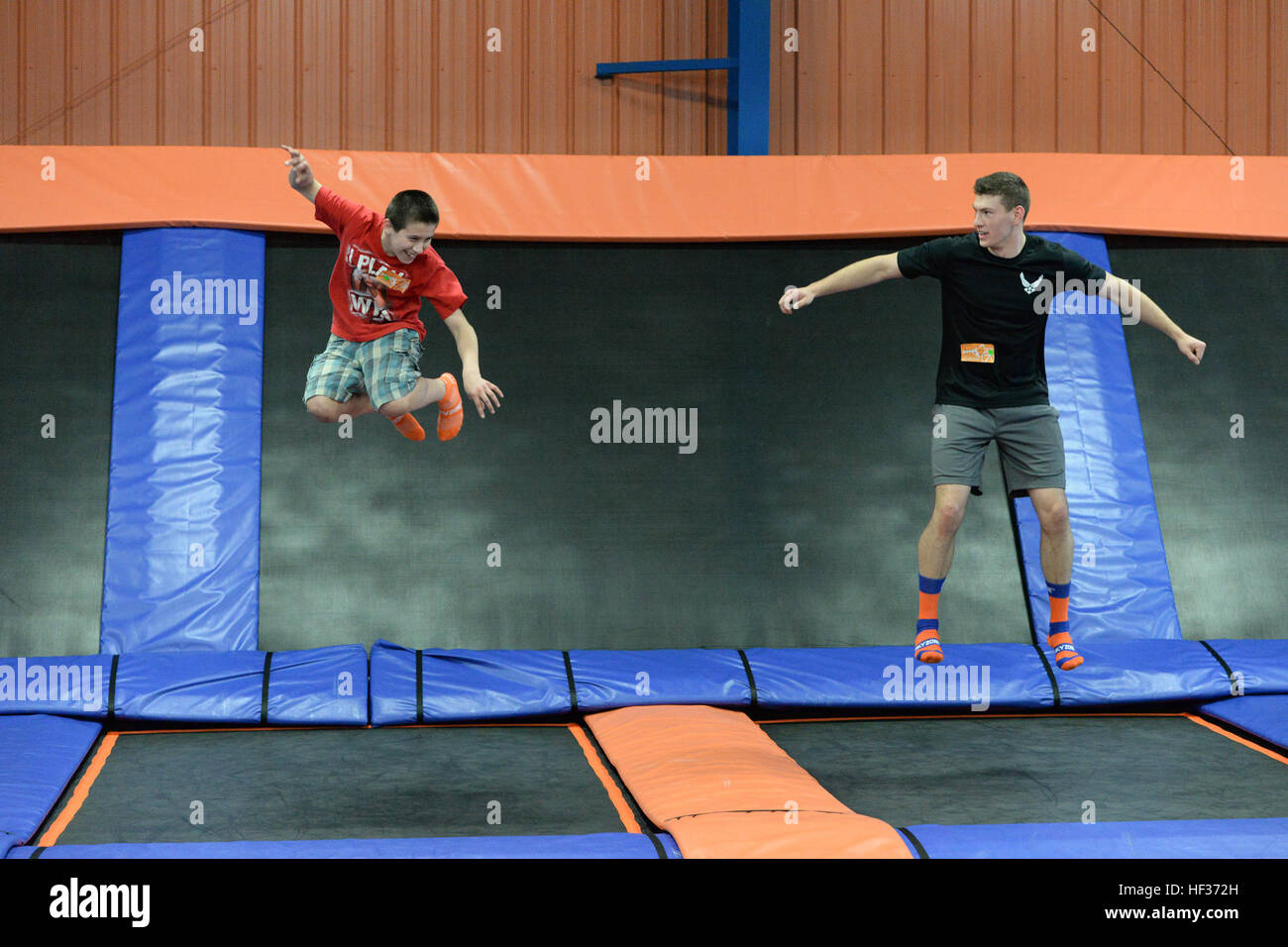 Indoor trampoline park hi-res stock photography and images - Alamy