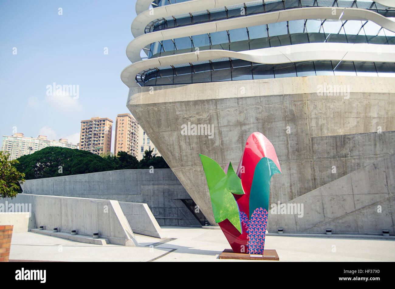 Hong Kong, China - November 24, 2014: Modern University Building by Zaha Hadid Architects Stock Photo