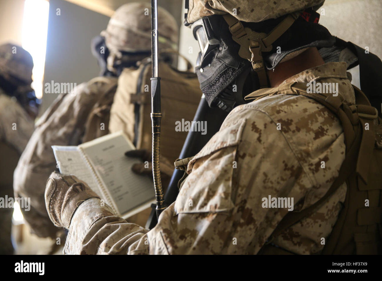 Marine 9line Example A Marine with C. Co., 1st Battalion, 8th Marine Regiment, reads through ...