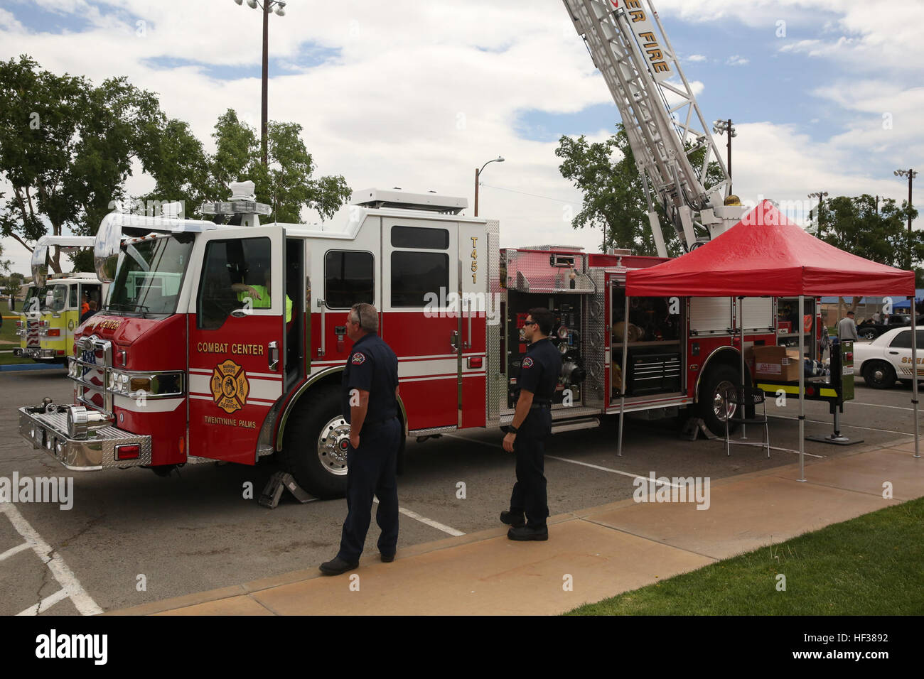 Combat Center Firefighters talk about the installations fire engine