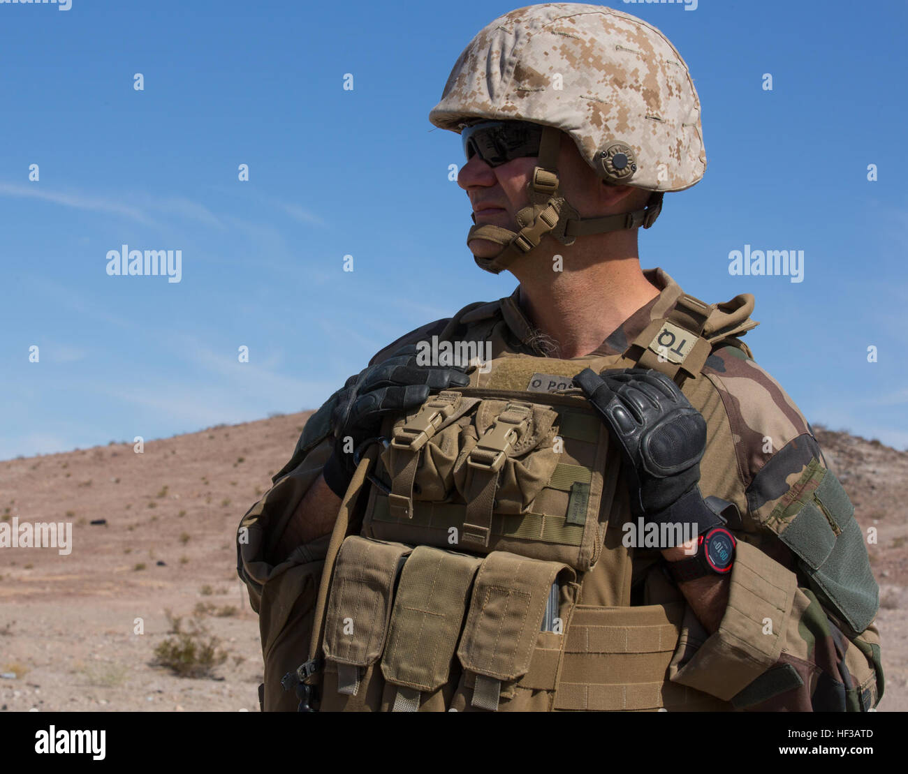 French Foreign Legion Lt Col Edouard Bros Foreign Officer With Headquarters Company 6th Marine Regiment 2nd Marine Division Mardiv Observes Artillery Combined Arms And Fire Support Training During Integrated Training Exercise Itx