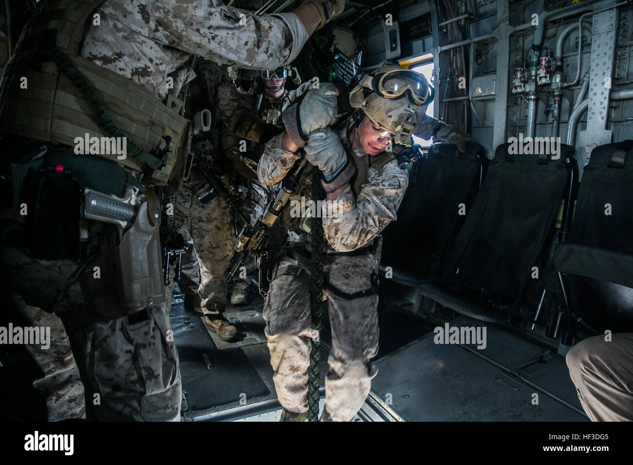 A U.S. Marine with the 15th Marine Expeditionary Unit’s Maritime Raid ...