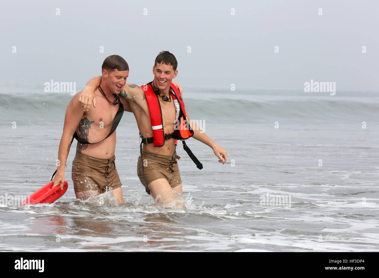Two Marines, students in the Marine Corps Instructor of Water