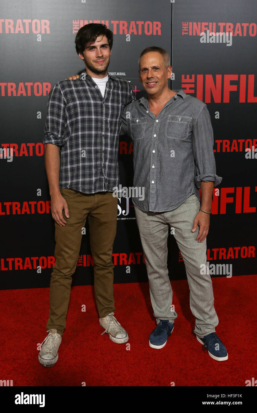 Zach Pais (L) and Josh Pais attend 'The Infiltrator' premiere at AMC Loews Lincoln Square 13 on July 11, 2016 in New York City. Stock Photo