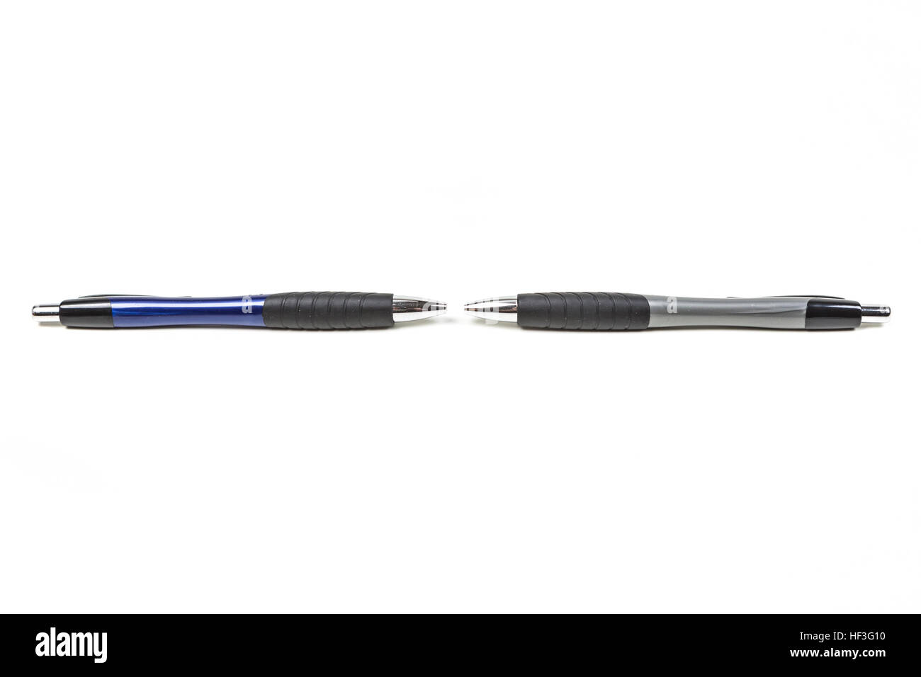 Black and blue writing pens isolated on white background Stock Photo ...
