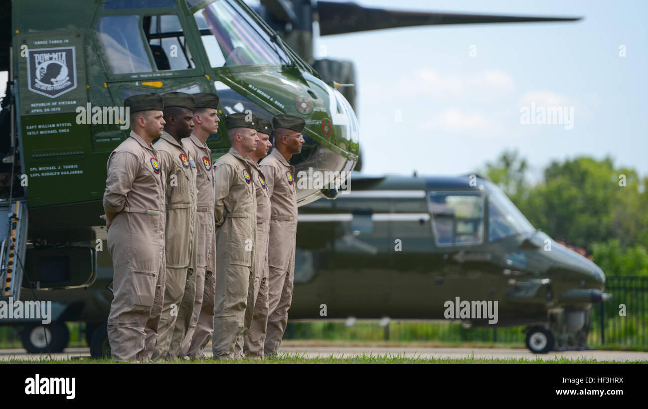Marines with Marine Medium Helicopter Squadron 774 stand ready for the