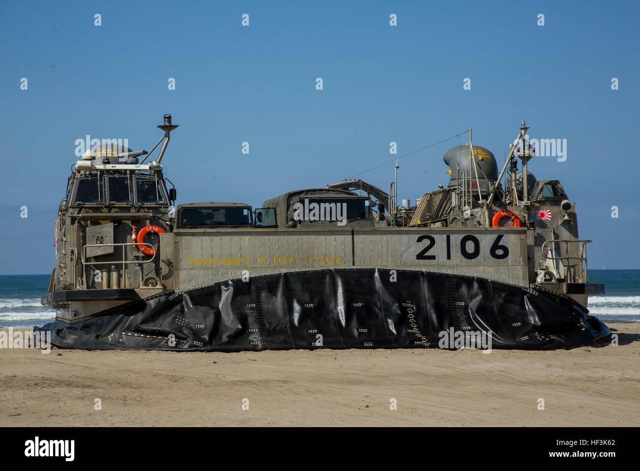 A landing craft air cushion with the Japanese Ground Self Defense Force