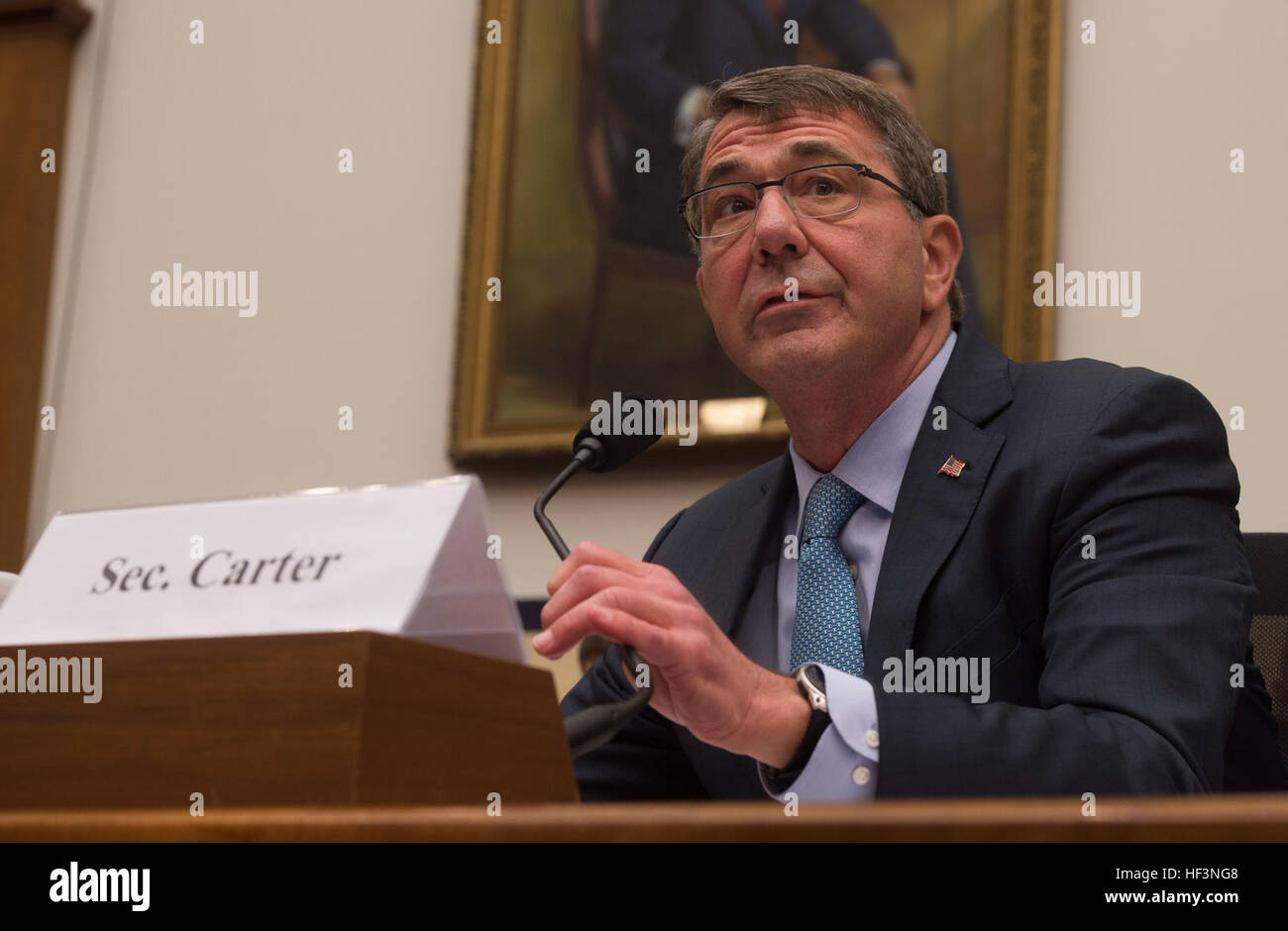 Secretary of Defense Ash Carter testifies before the House Armed