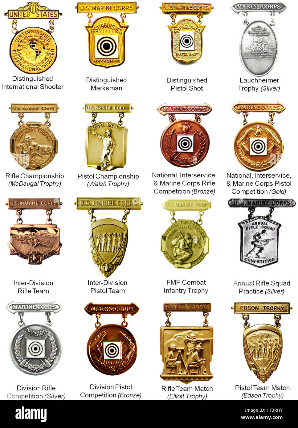 USMC Marksmanship Competition Badges Stock Photo Alamy