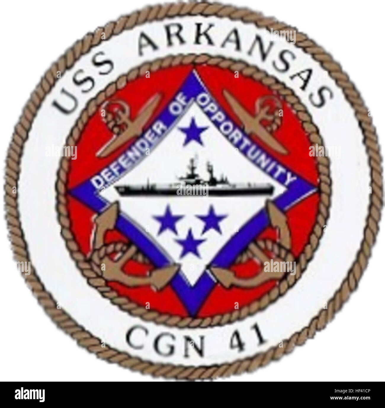 Uss Razorback Crest USS Arkansas (CGN-41) crest c1980 Stock Photo - Alamy