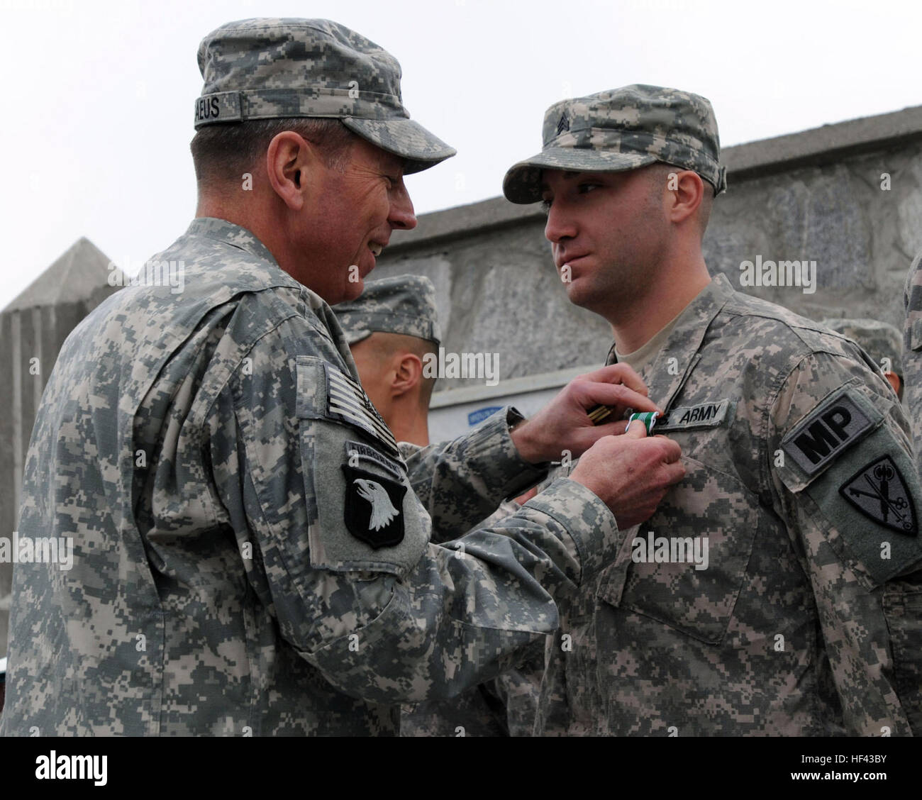An Army Commendation Medal with Valor is awarded to a team leader from ...