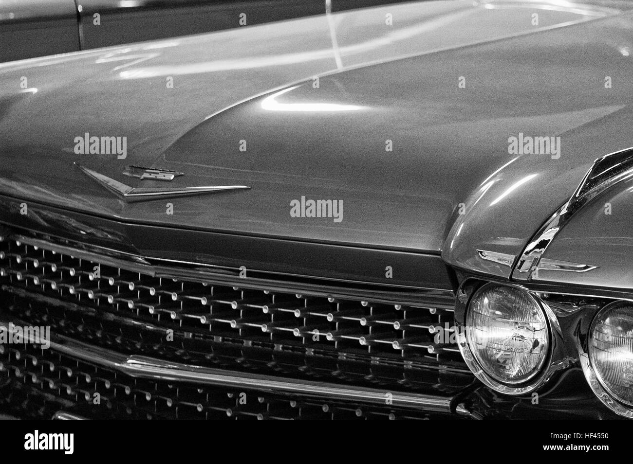 Photo Cadillac Coupe De Ville, Year 1959, 2-door  coupe, radiator grille, sign, symbol, emblem, Stock Photo