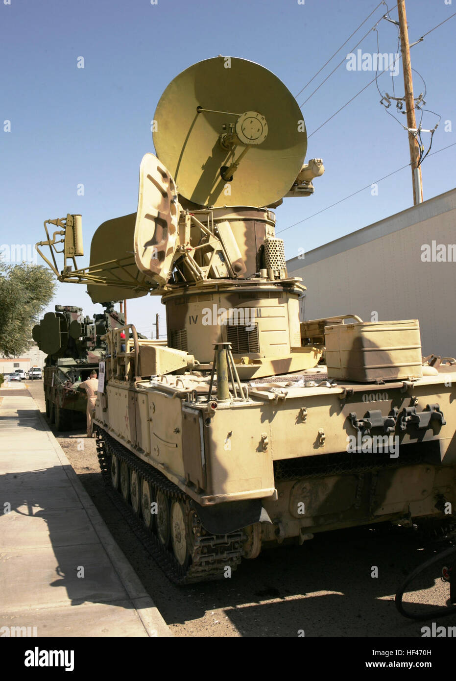 A former Soviet ZRKSD Kub Straight Flush radar system sits parked at