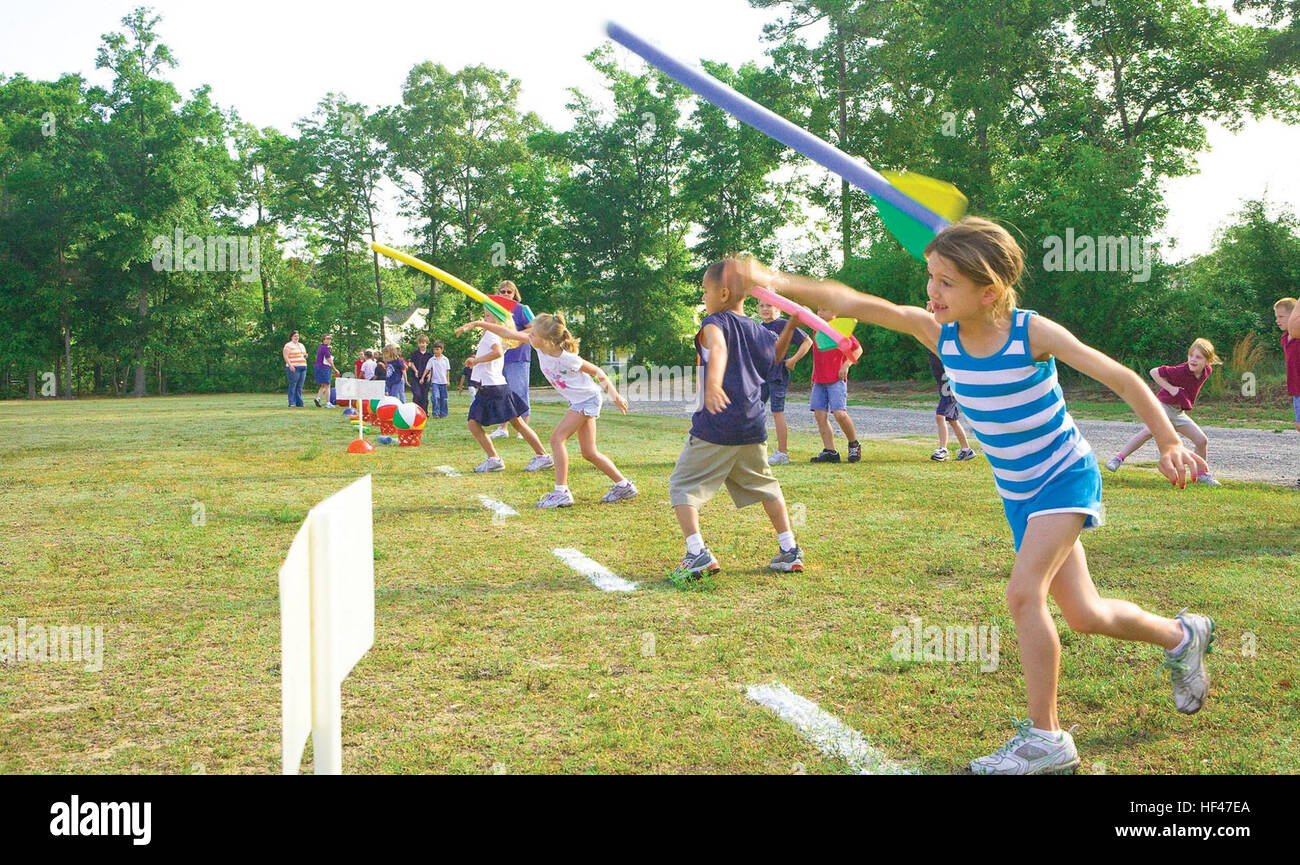 Children participating in the Elliot Elementary school olympic games