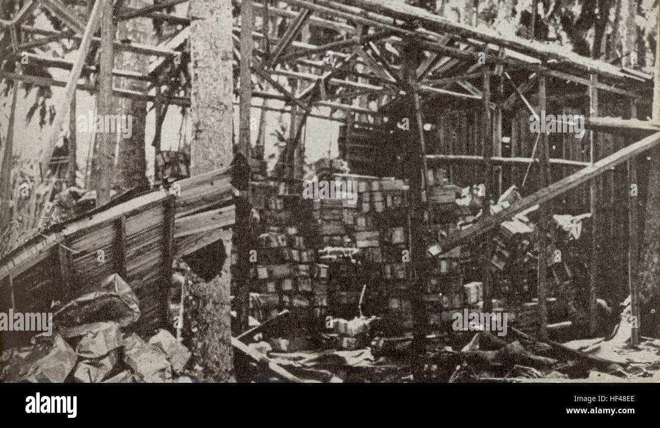 Japanese supplies captured on Guadalcanal 001 Stock Photo Alamy