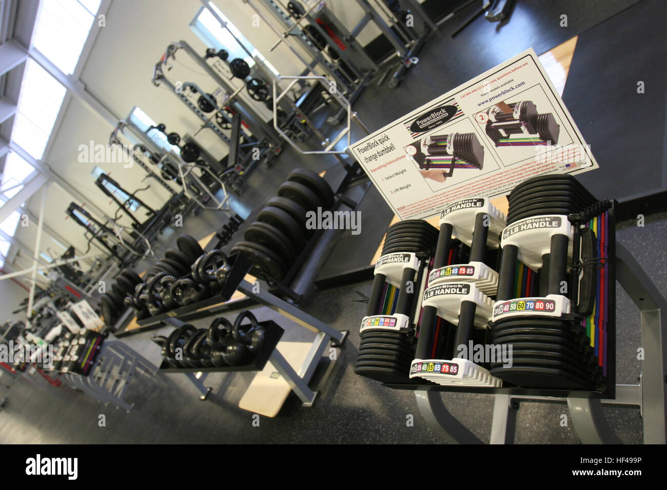 Some equipment in the new gym on Stone Bay, Camp Lejeune, N.C. was