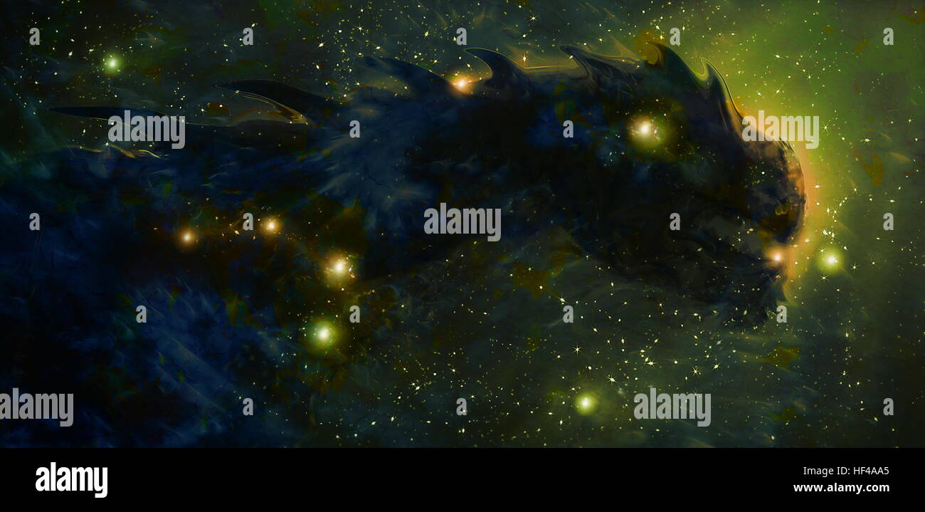 Cosmic dragon in space stars hi-res stock photography and images - Alamy