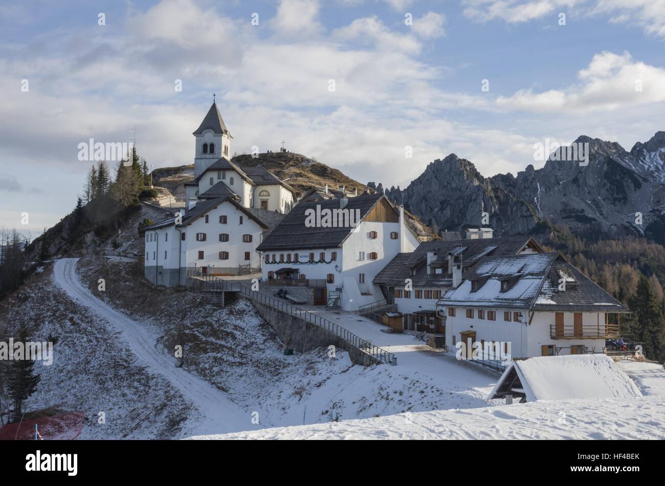 The village on Mount Lussari on the Alps of Friuli near Tarvisio Stock  Photo - Alamy